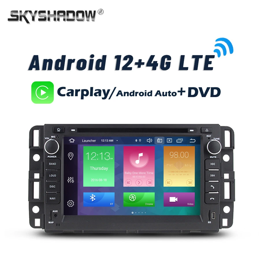 

DVD Carplay DSP 4G LTE Android 12 8G + 128G 8-ядерный Bluetooth Wi-Fi RDS радио автомобильный плеер для GMC Chevrolet Tahoe YUKON Buick Enclave