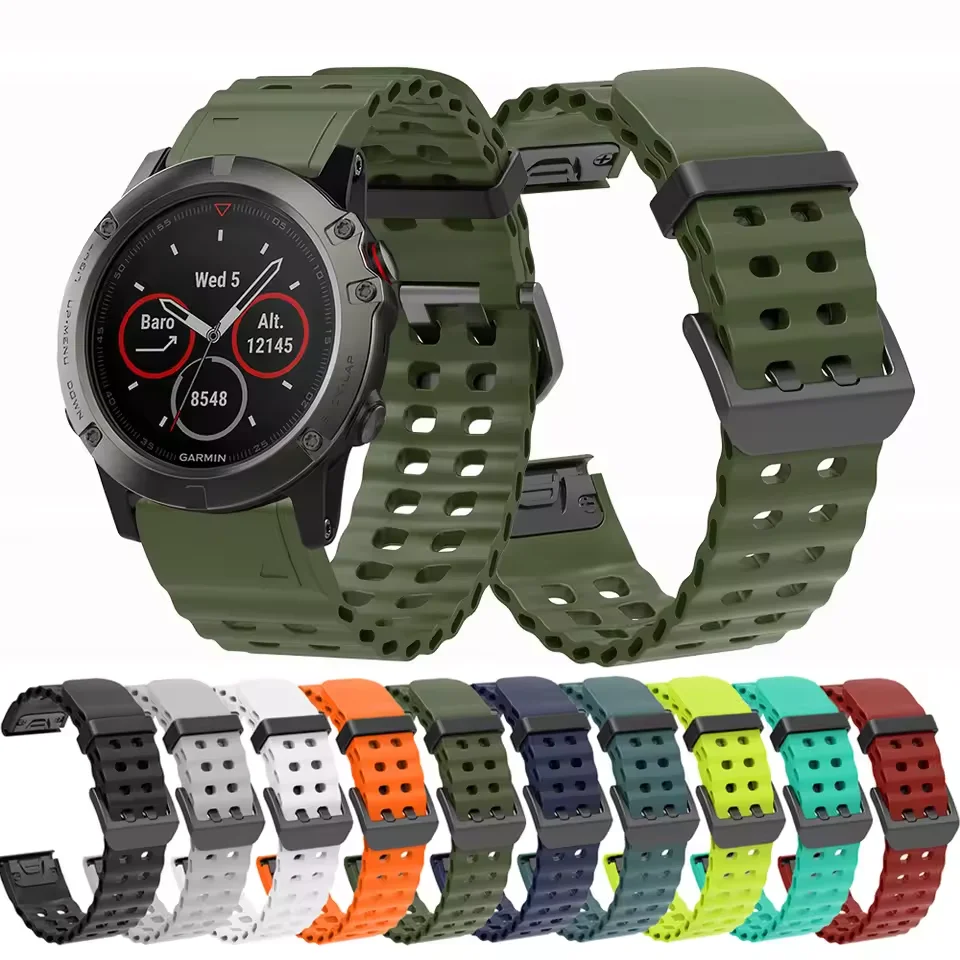 

QuickFit 22mm 26mm Silicone Strap For Garmin Fenix 8 E 7 7X 6X Pro 5XPlus Epix Pro Gen 2 47mm 51mm/Enduro 3 Watchband Correa New