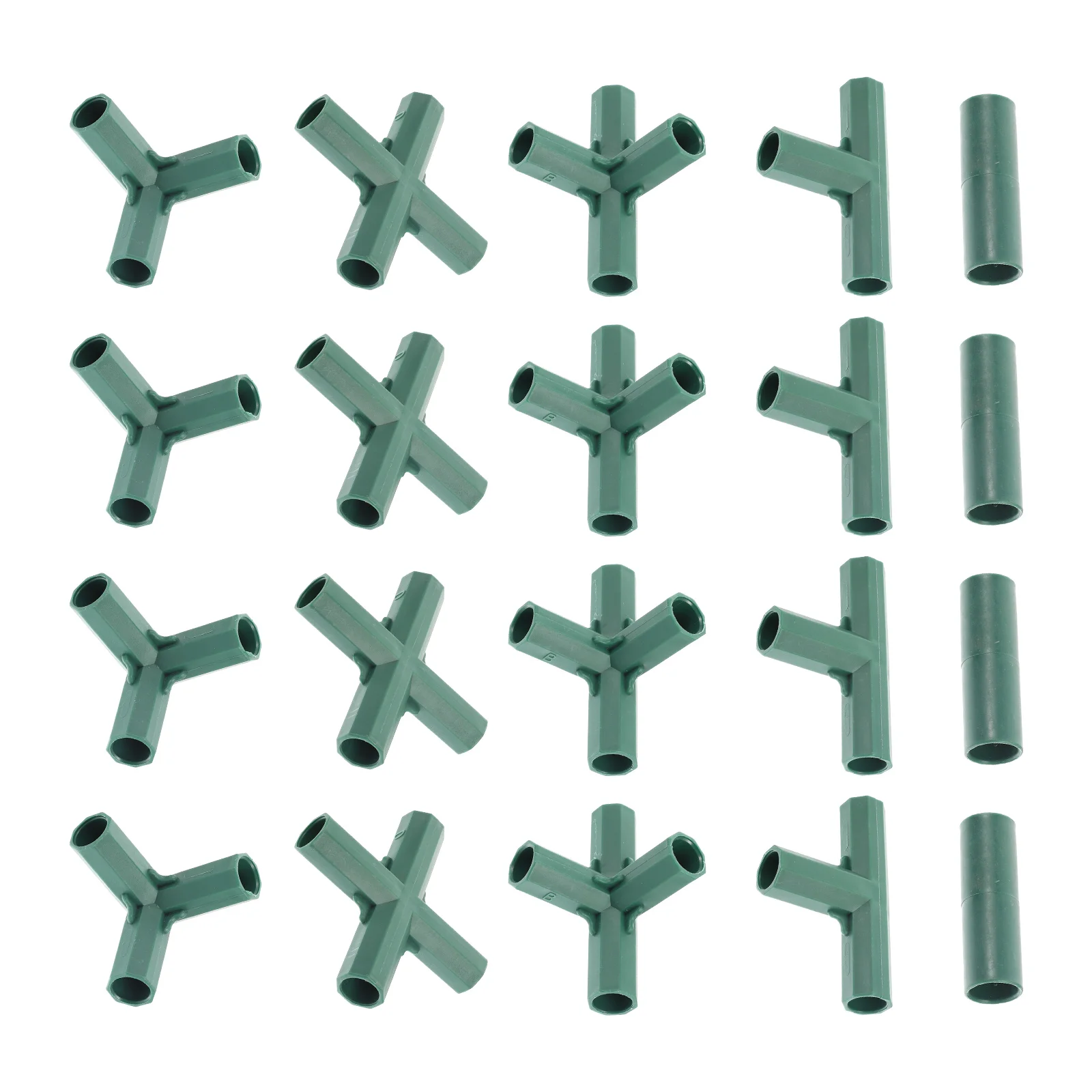 

20 Pcs Greenhouse Connector Gardening Pole Joint Tube Joints Supplies Accessories Premium Material Abs Straight Tee Pipe Frame