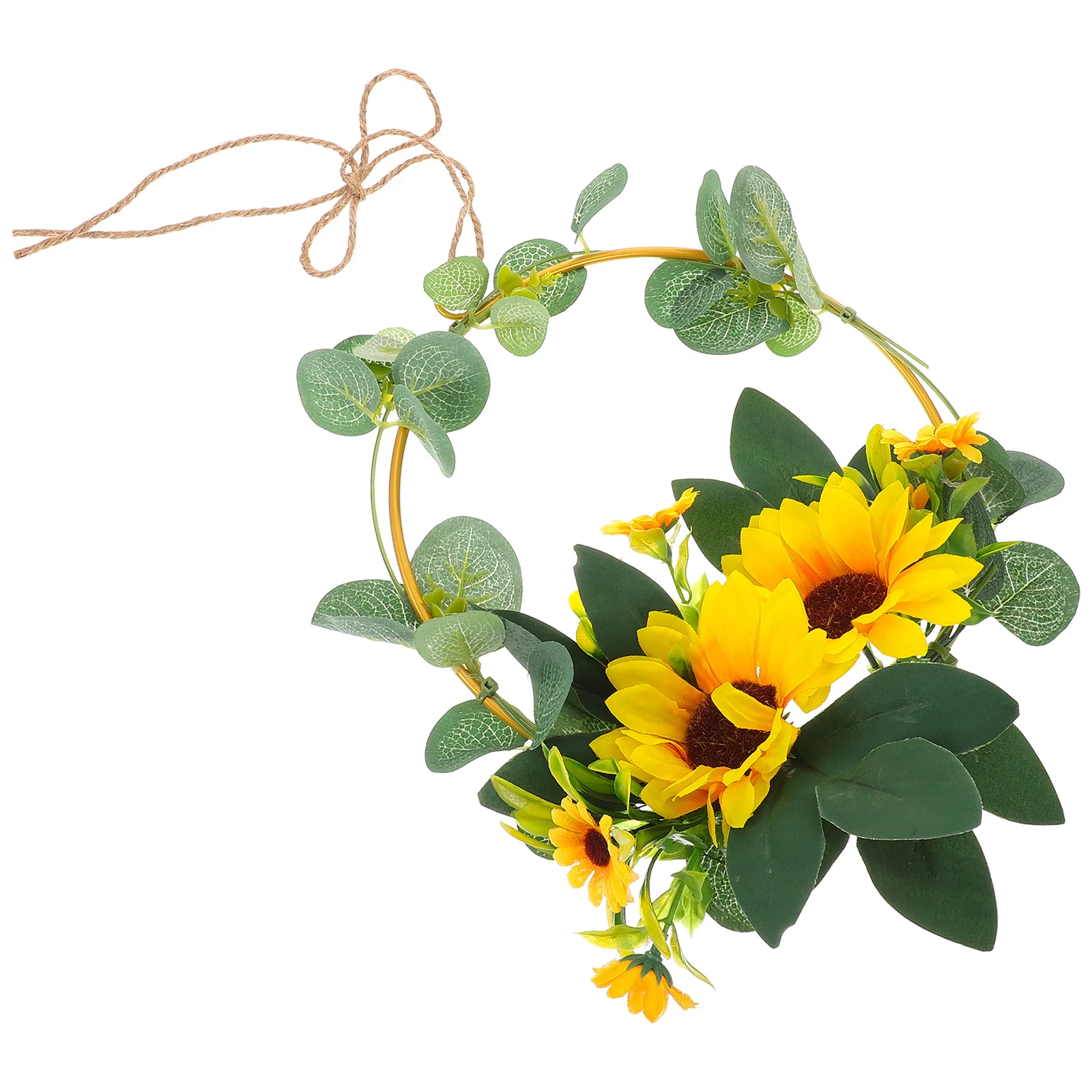 

1pc Artificial Sunflower Wreath Wall Decoration Simulation Flower Garland For Wedding Festival Door Home Hanging Decor