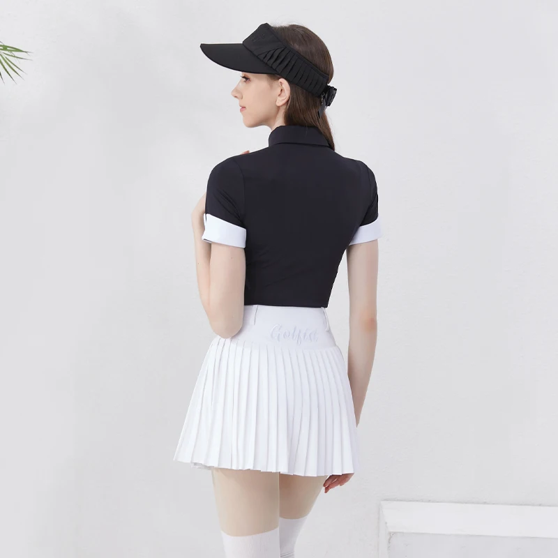 Golfist Womens Summer Golf Mini Pleated Skirt with Shorts Polo Shirt Stretch Short Sleeves Sports Tennis Golf Suits