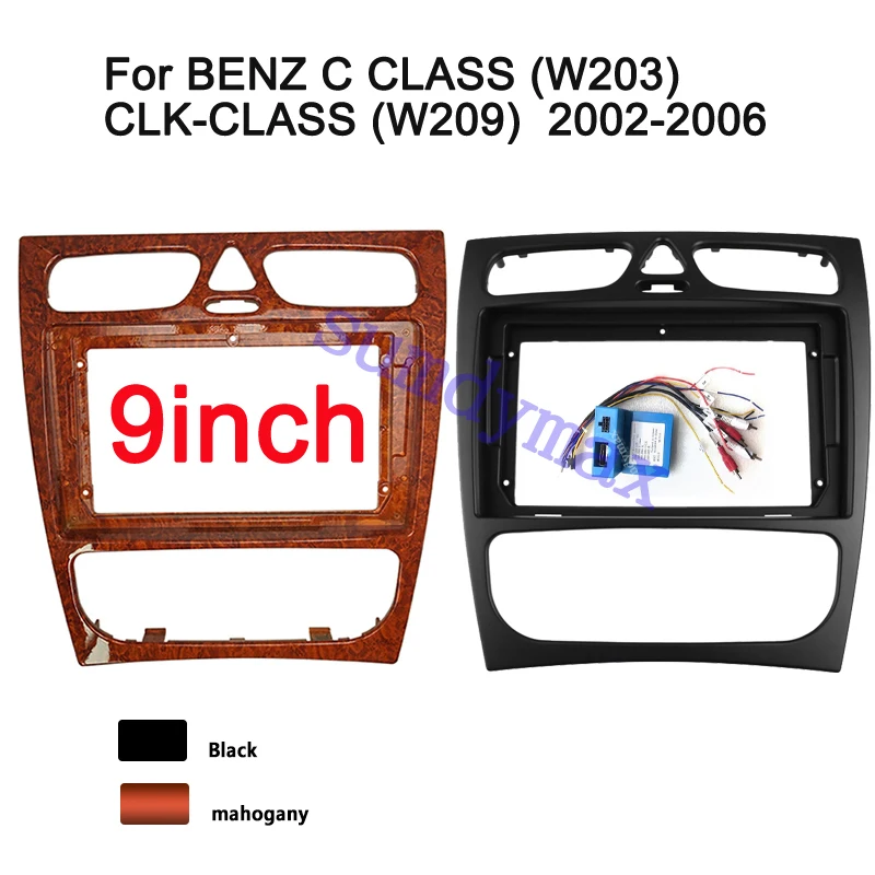 9 Inch 2 Din Car Radio Plastic Fascia Plane Frame for Benz C W203 CLK320 W209 C63 AMG C350 G500 W463 Vaneo Vito W639 car panel