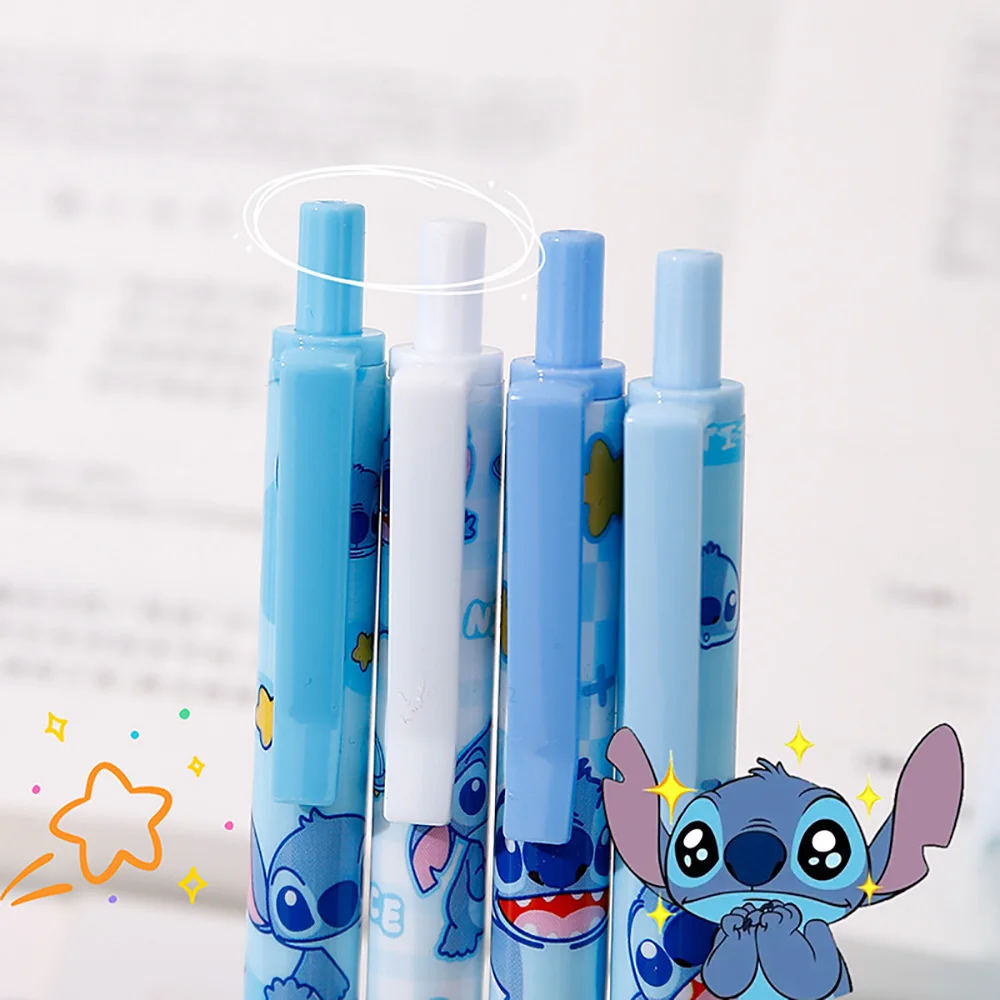 4 teile/schachtel Kawaii Stich Presse Gel Stift Zum Schreiben 0,5mmCartoon Schwarz Tinte Neutral Stift Büro Schule Liefert Studie Schreibwaren geschenk