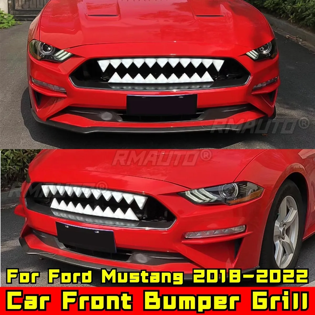 Car Front Bumper Grill Racing Grills Car Grille Compatible With Ford Mustang 2018-2022 Body Kit Car Accessories