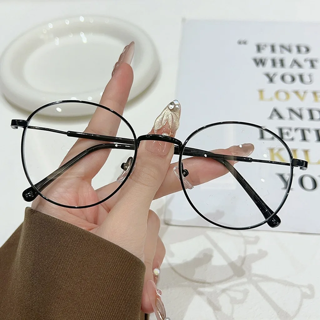 Photochromic Blue Light Blocking Glasses Women Men Retro Round Computer Eyeglasses Chameleon Anti-glare Spectacles Optical Frame