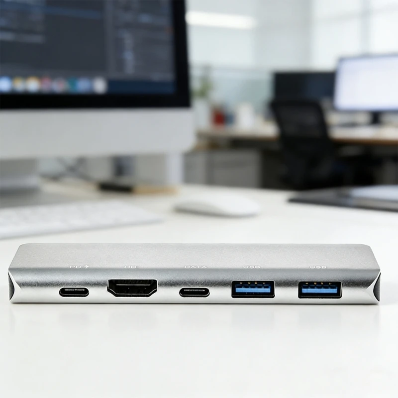 

Aluminum Alloy Type C Expansion Dock Supports 100W Charging And Screen Mirroring For Multiple Devices D2RC