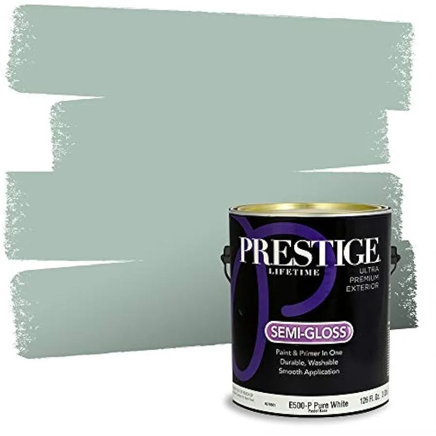 PRESTIGE Paints Exterior Paint and Primer In One 1-Gallon Semi-Gloss Comparable Match of Benjamin Moore* Wythe Blue*