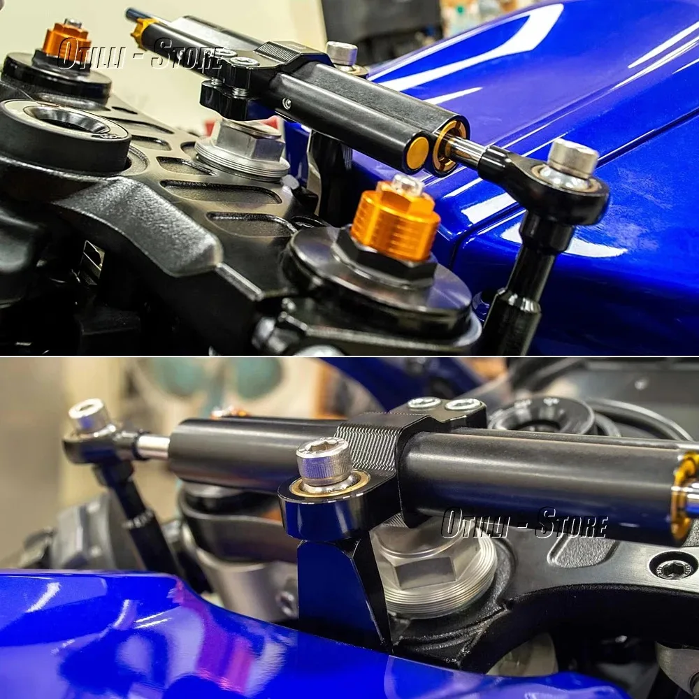 Neue Motorrad Faser Carbon Lenkung Stabilisieren Dämpfer Montage Halterung Kit Für Yamaha YZF R7 YZF R7 Yzf-r7 2021 2022 2023