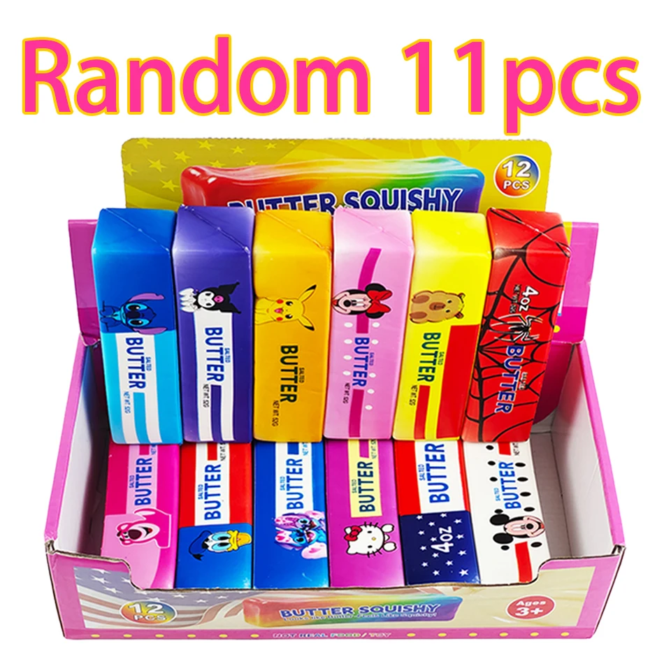 Blind Box 12 Stück Butter-Stick Squishy Spielzeug Langsam Aufsteigendes Spielzeug Butter-Riegel Squishy Fidget Toy Anti-Stress Handentspannung Geschenk