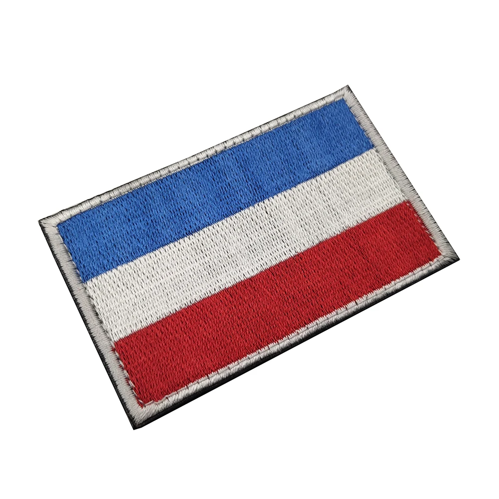Luxembourg  Flag Embroidered Patches Luxembourg Flag Tactical Fabric Patches With Hook&Loop Backing For Jacket Shoulder DIY