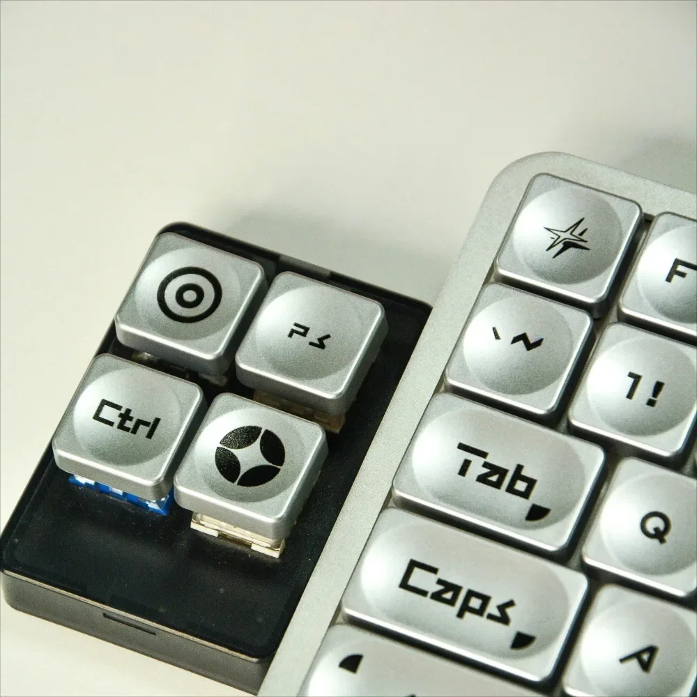 Layout Low Profile Keycap Set Silver Spray Paint Ultra Thin Keycaps for Cross Shaped Low Axis Mechanical Keyboard Keycap