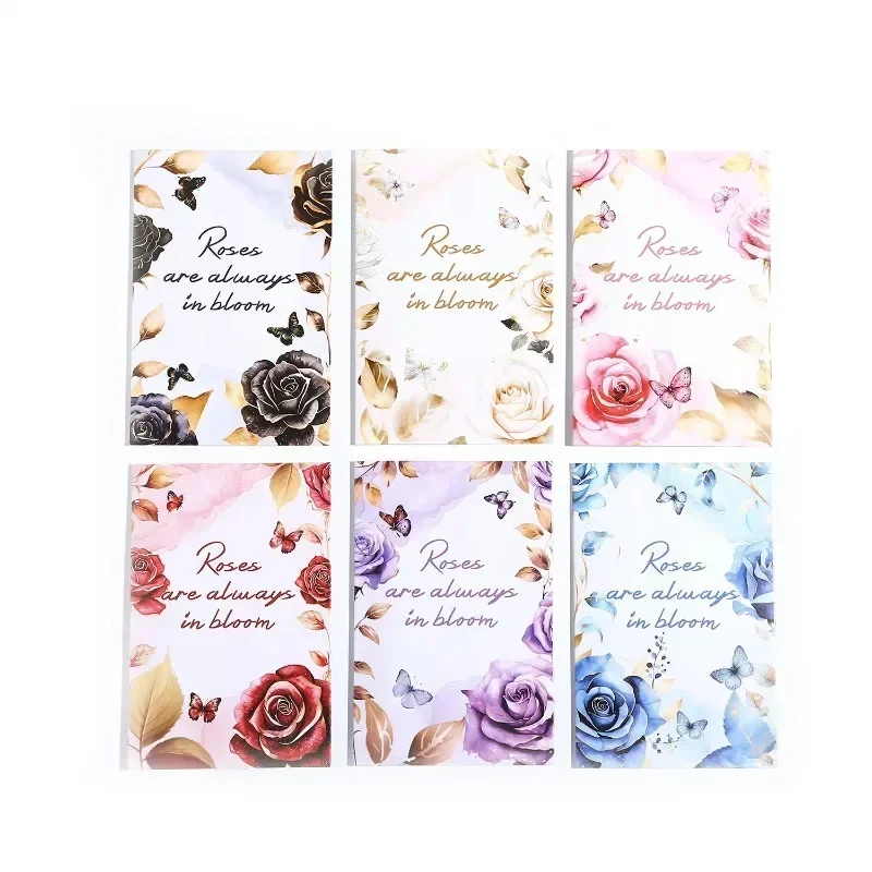 10 шт., наклейки для скрапбукинга, ПЭТ-материал для цветущих, фиолетовые ночные принадлежности, блокноты, вырезанные наклейки, 133*80 мм, тиснение розы, письмо