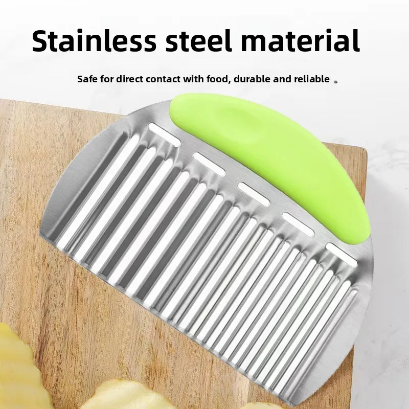 

Нож-волнорез из нержавеющей стали для картофеля, овощерезка с зубчатым лезвием для домашней кухни, многофункциональный коммерческий нож-волнорез для овощей (Langya)