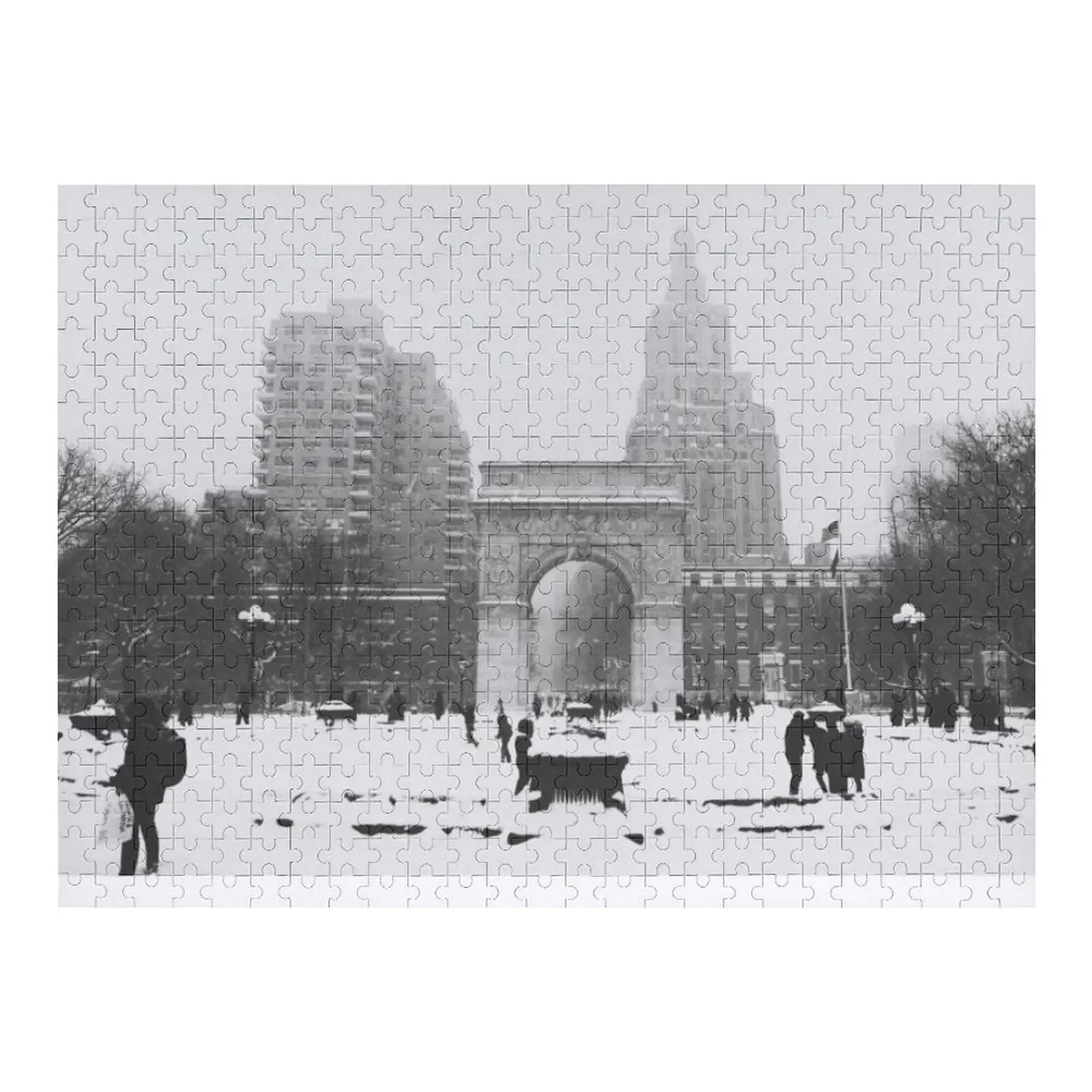 

Снежный день в Квадратному парке Вашингтона, Гринвичская деревня, Нью-Йоркский пазл, персонализированный для детей