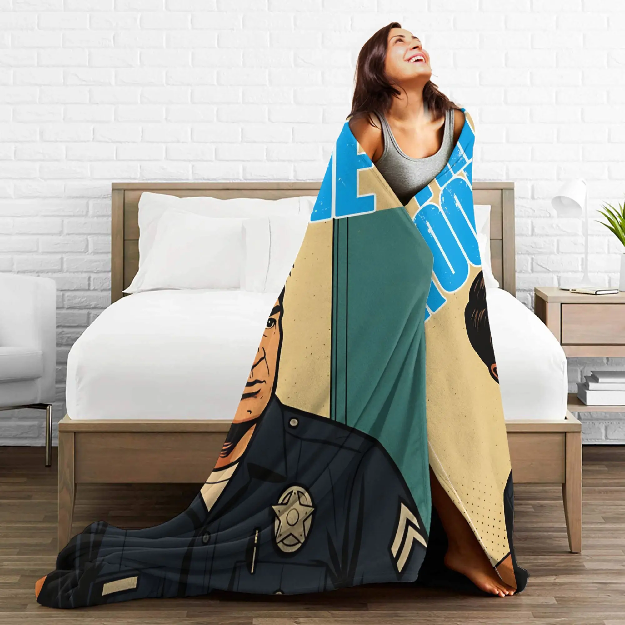 بطانية محبوكة من سلسلة The Rookie من الفلانيل لبطانيات رمي فائقة النعومة لسجادة سرير السفر في الهواء الطلق #6