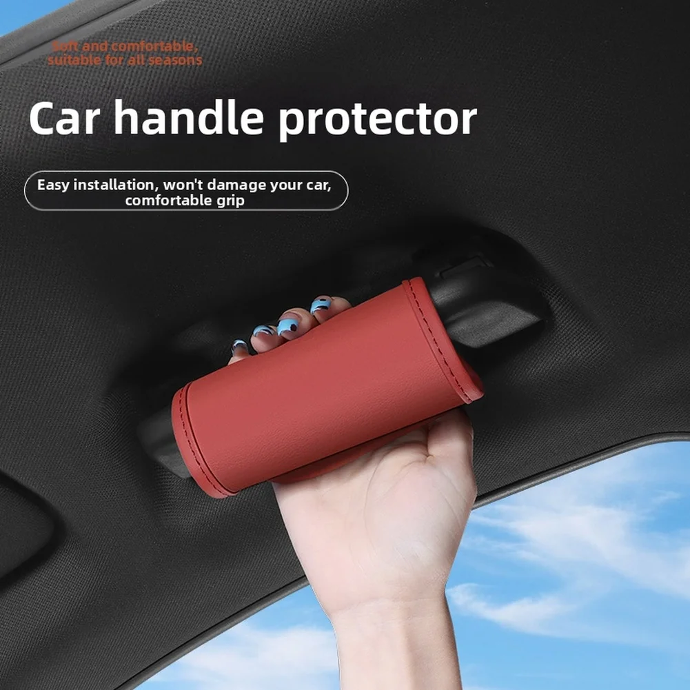

Противоскользящий кожаный чехол, чехол на ручку на крышу автомобиля, чехол на ручку автомобиля, удобная ручка, легко чистится, долговечный защитный дизайн