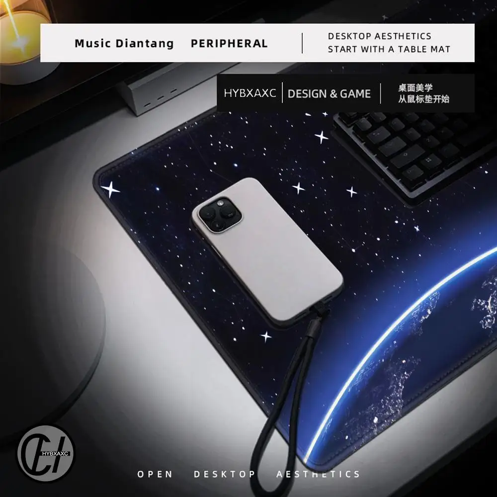 Space Constellation Theme Mouse Pad Large Rubber Anti-slip Desk Accessories Mousepad for Office and Gamer Keyboard Mat Decor Rug