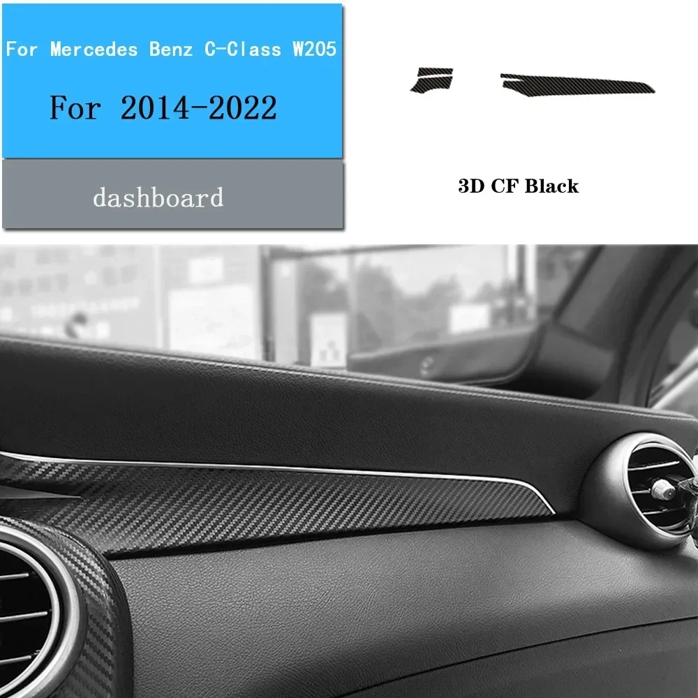 Car-Styling Carbon Fiber Car Interior Center Console Color Change Molding Sticker Decals For Mercedes Benz C-Class W205 2014-22