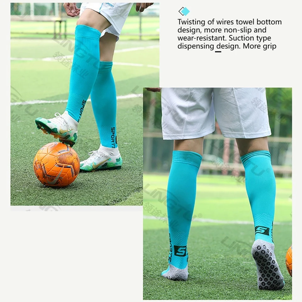 Loogdeel Football Socks Professional Breathable Anti-slip Long Tube Training Socks for Adults And Children Glue Dot Sports - view 4