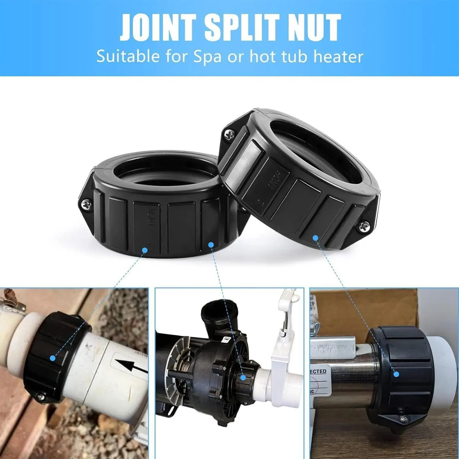 

Разъемная гайка спа-нагревателя, 2-дюймовая гидромассажная ванна, запасные части, герметичные запасные части для ремонта утечек воды, домашних работников, профессионалов