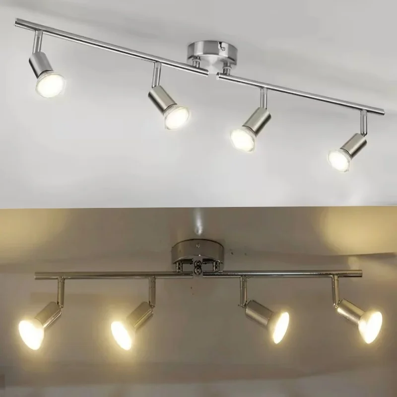 LED réglable GU10 plafonniers Chrome moderne industriel applique murale pour cuisine salon Restaurant image éclairage