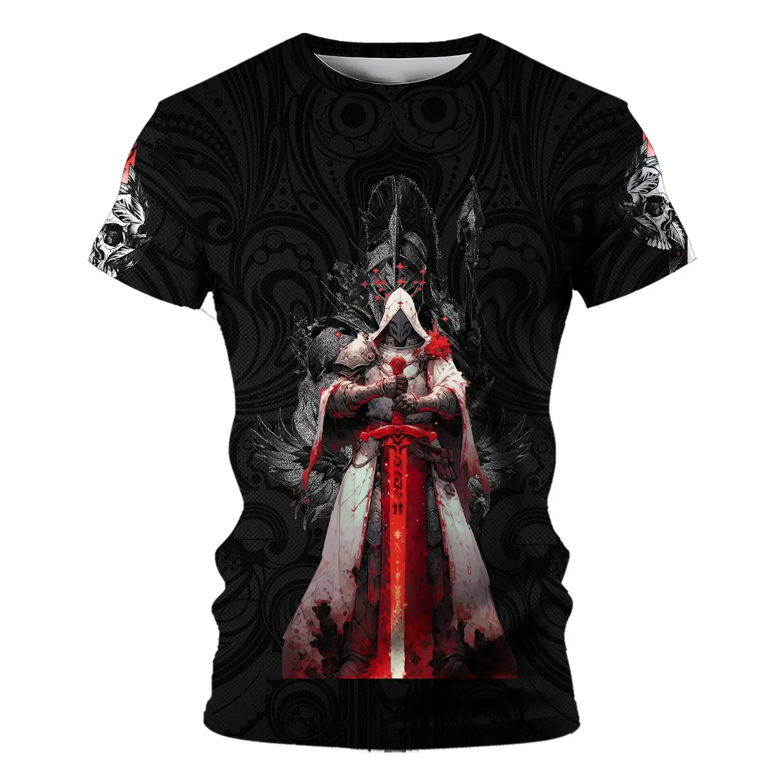 Casual Vintage T-shirt 3D Printing Man and Women Short Sleeve Tees Domineering Armor Character Style Comfortable Plus Size Tops