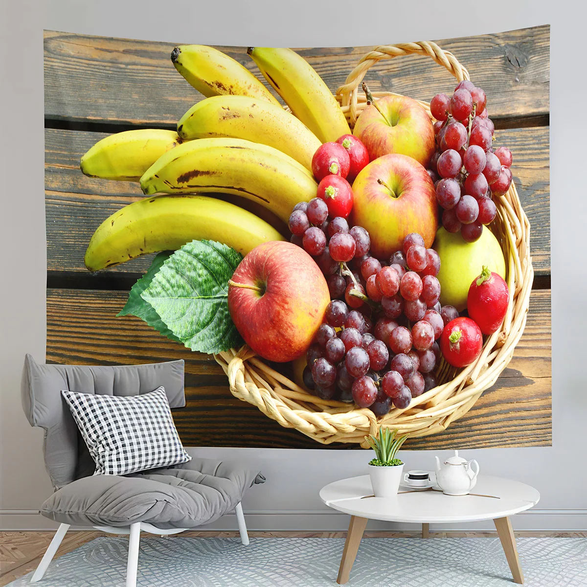 

Farm Orchard Tapestry Delicious Fruit Tapestry Banana Grapes Tapestry Home Living Room Dorm Bedroom Aesthetics Decor Tapestries