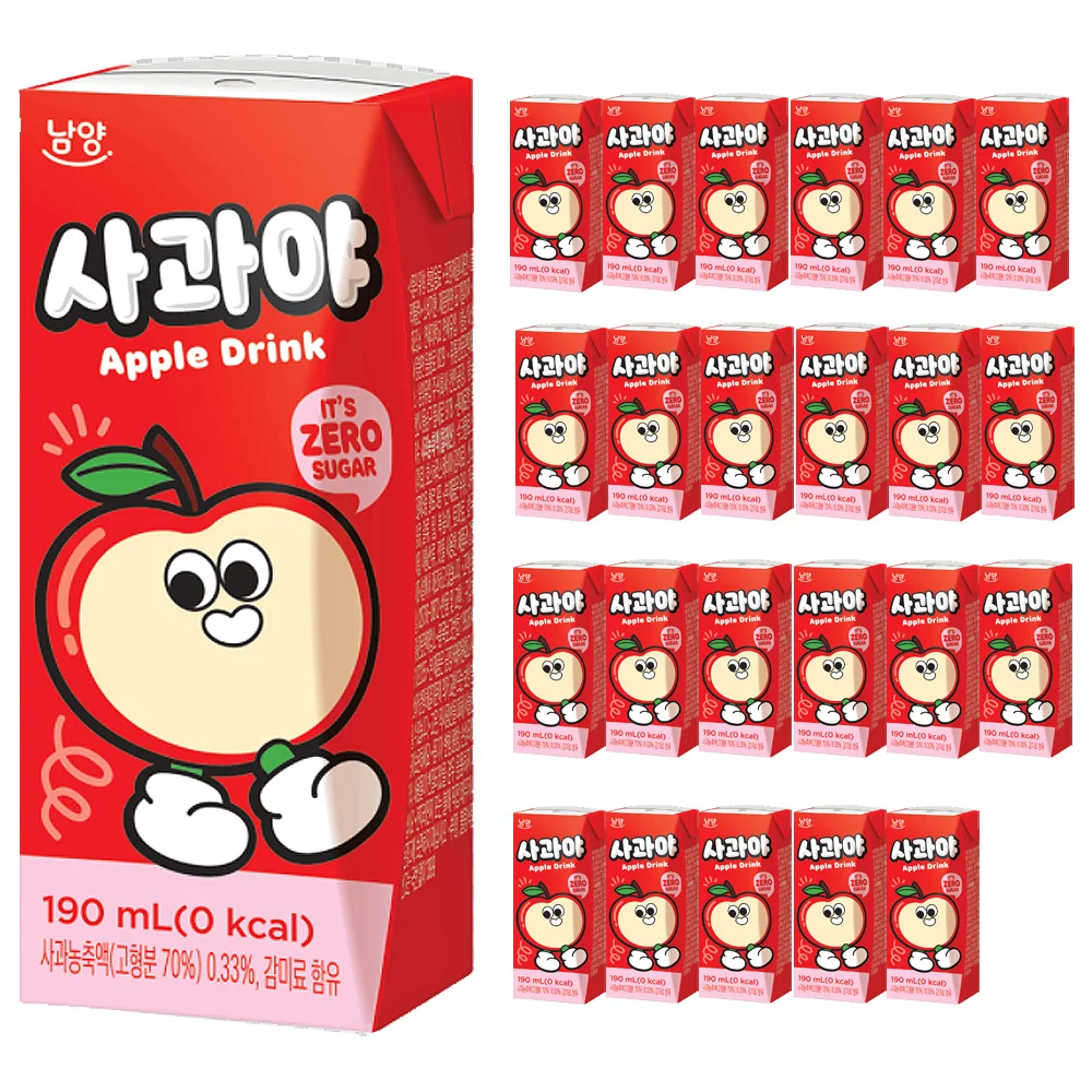 نام يانغ ناميانج تفاح يا زيرو ساغاوايا 190 مل 24 عبوة عصير تفاح