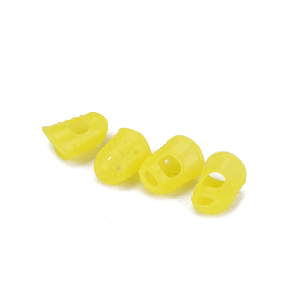 

4 Pcs Finger Cots Guitar Covers Fingertip Protectors Silicone Thumb Caps Guards