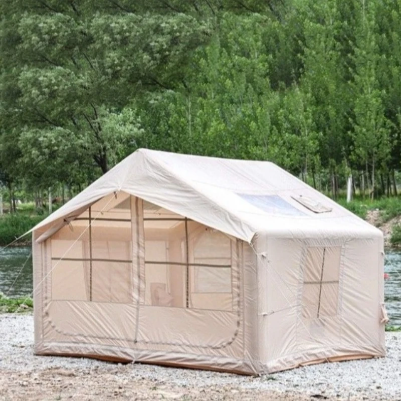 المحمولة سميكة غير نافذ للمطر مخيم خيمة قابلة للنفخ يندبروف في الهواء الطلق مساحة كبيرة قابلة للطي خيام قابلة للنفخ معدات خيمة التخييم #6