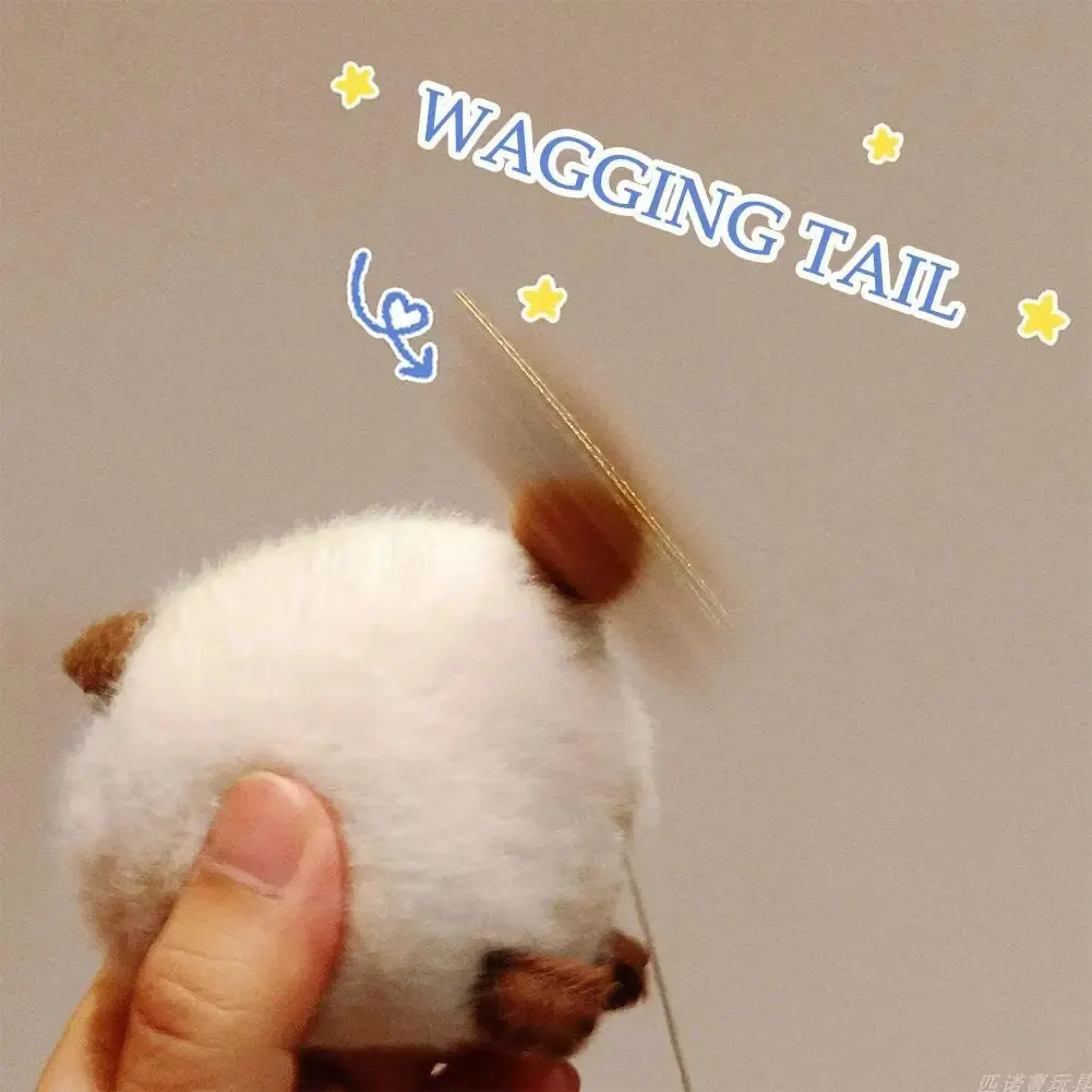 Soft and Cute Wagging Tail Cat Plush Toy Cartoon Animal Keychain Pendant Cat Fashion Girl Keychain Womens Gift Chain Accessory