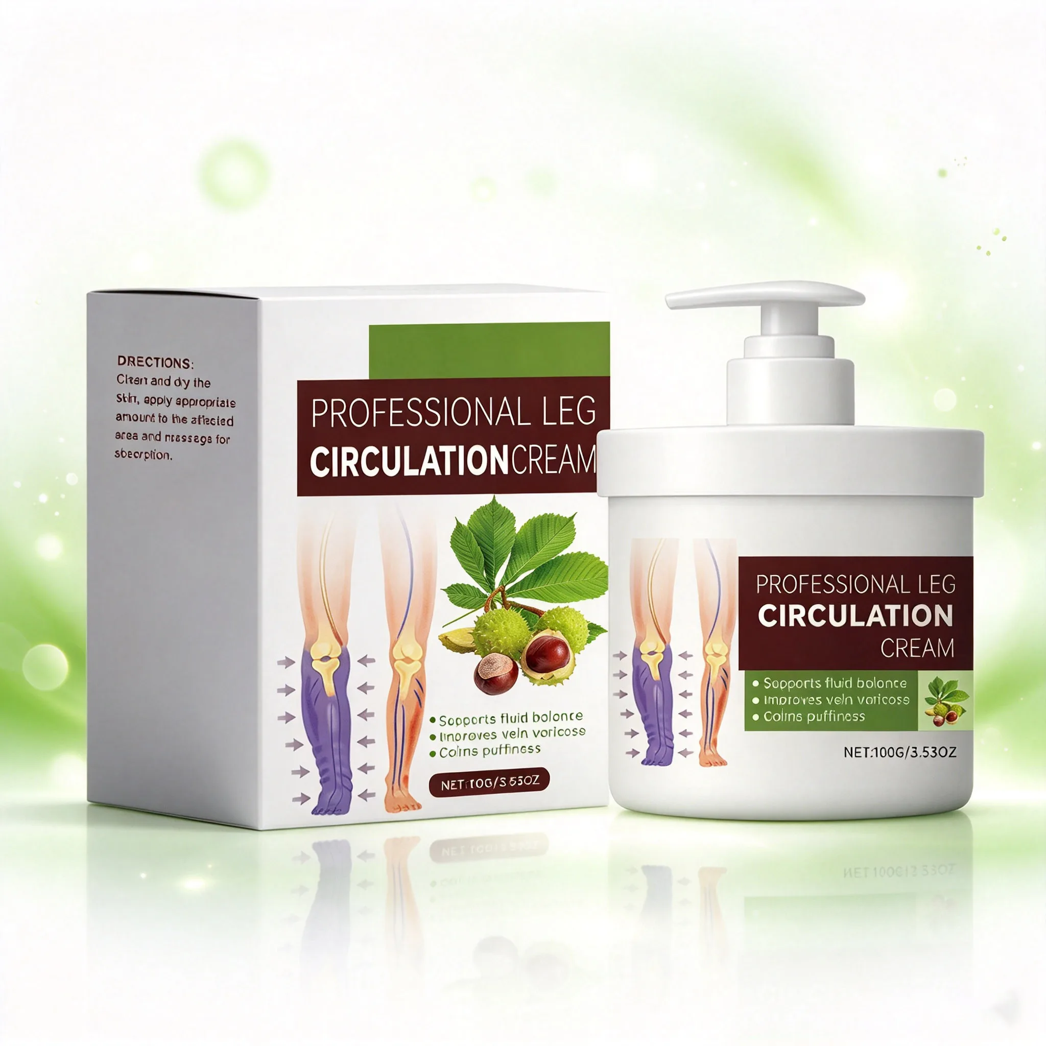 Leg Circulation Cream Soothe Puffiness Tired Heavy Legs Moisturize Rough Skin Keep Soften Smoothing Leg Massage Maintenance Balm