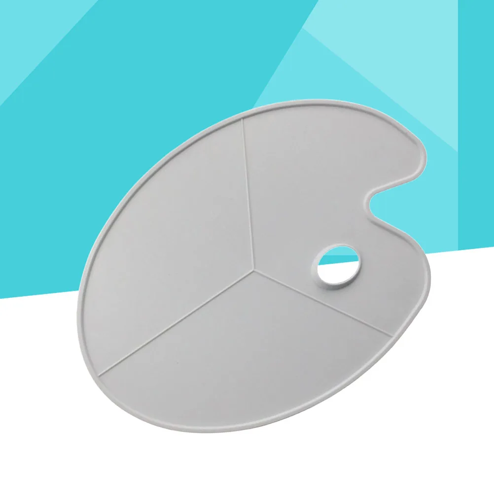 

Oval White Plastic Painting Palette Non-Stick Acrylic Watercolor Oil Gouache Durable Art Supplies Comfort Grip Design For