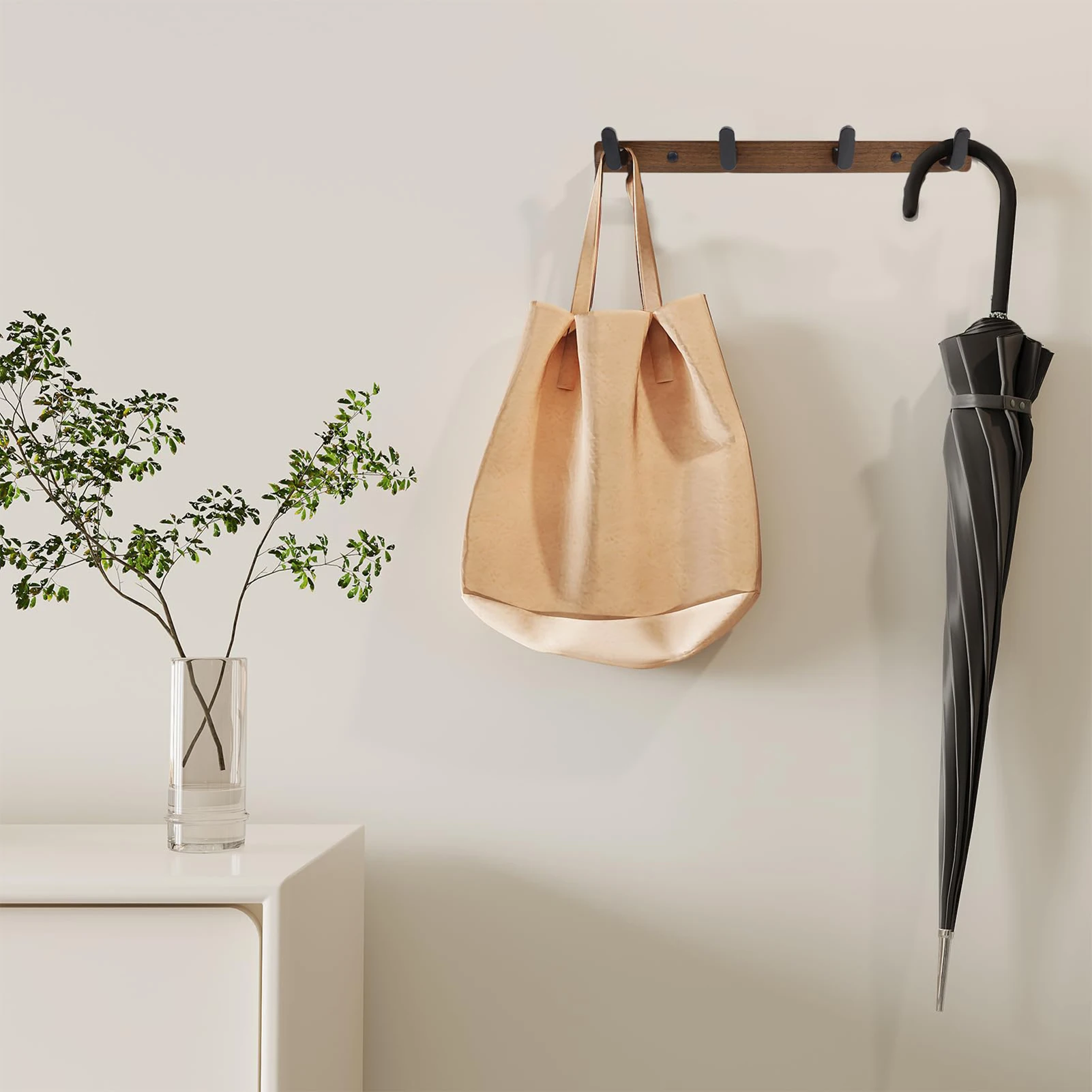 Wieszak ścienny mocny, wytrzymały organizer na ubrania, torby, biżuterię, gumki do włosów, kapelusze, parasole, 1 szt.