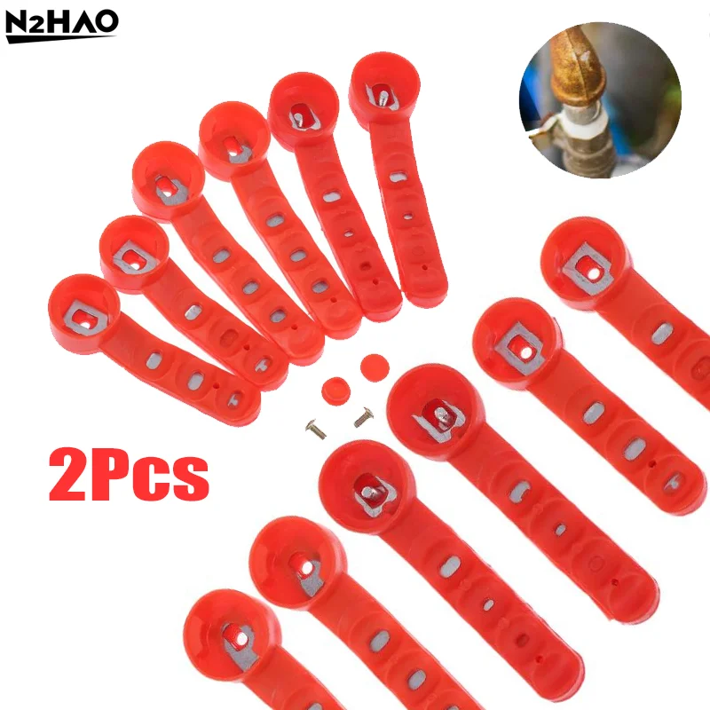 2Pcs Ball Valve Handle Replacement Iron Long Handle Leak Proof Ergonomic Universal Fit For Gas Pool Faucet Water Garden Outdoor