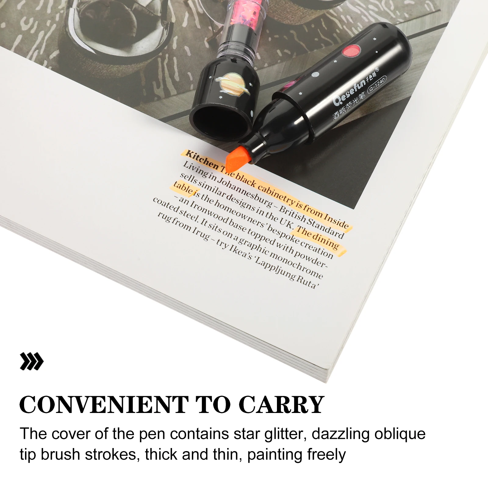 

6pcs Planet Highlighters Long-Lasting Plastic Fluorescent Pens Bright Colors Drawing Kawaii Mini Markers Smooth Writing For