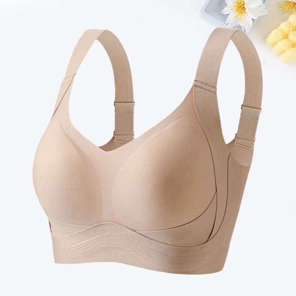 

Ice Silk Large Wireless Bra Push Up Underwear Lingerie Underwear for Women Large Size Adjustable Seamless Support Bra Female