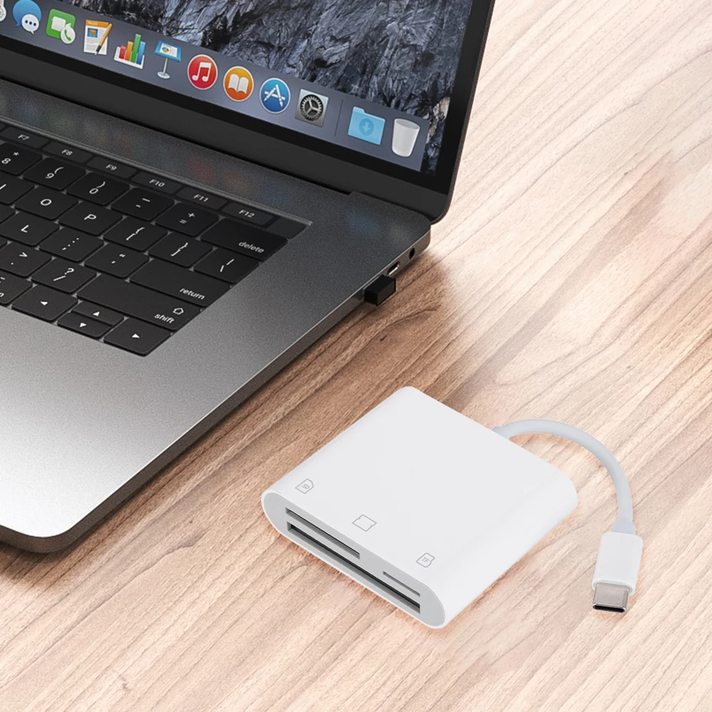 3 em 1 tipo-c para sd/tf/cf adaptador de cartão de memória usb c sd tf leitor de cartão de memória adaptador de cartão sd para ipad iphone 15 macbook samsung