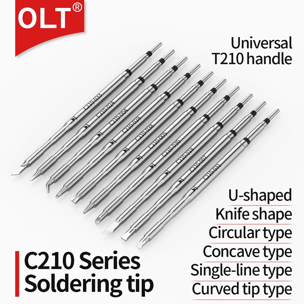 C210 Soldering Iron Tip Compatible with JBC T210 Handle for CD-2SD/2SHE Nozzle C210-004 C210-005 C210-024 C210-0028 030 033 038
