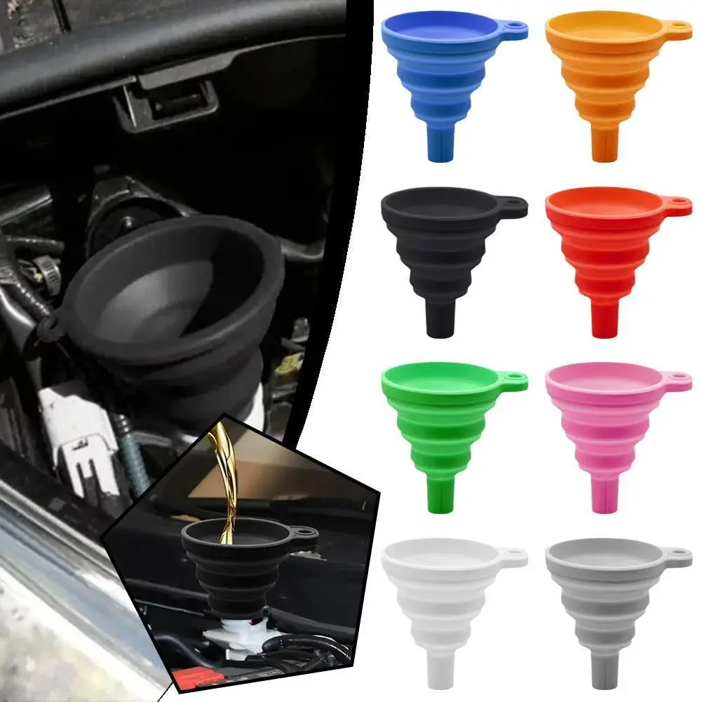 

Foldable Funnel Silicone Collapsible Portable Funnels Silicone Liquid Funnel Auto Engine Oil Petrol Change Funnel