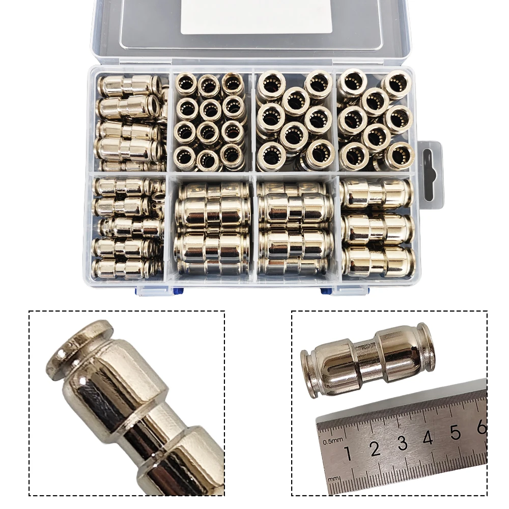 80Pcs Stainless Steel Pneumatic Quick Coupling Straight Push-in Fitting  for 4mm to 12mm Polyurethane Air Hose - view 5