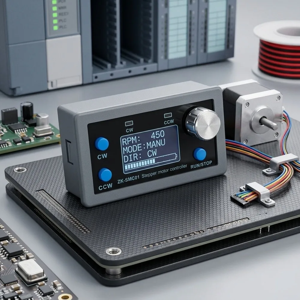 DC 5-30V Stepper Motor Controller with Display for Controlling Step Angle Direction and Delay Time with 1/128 Resolution