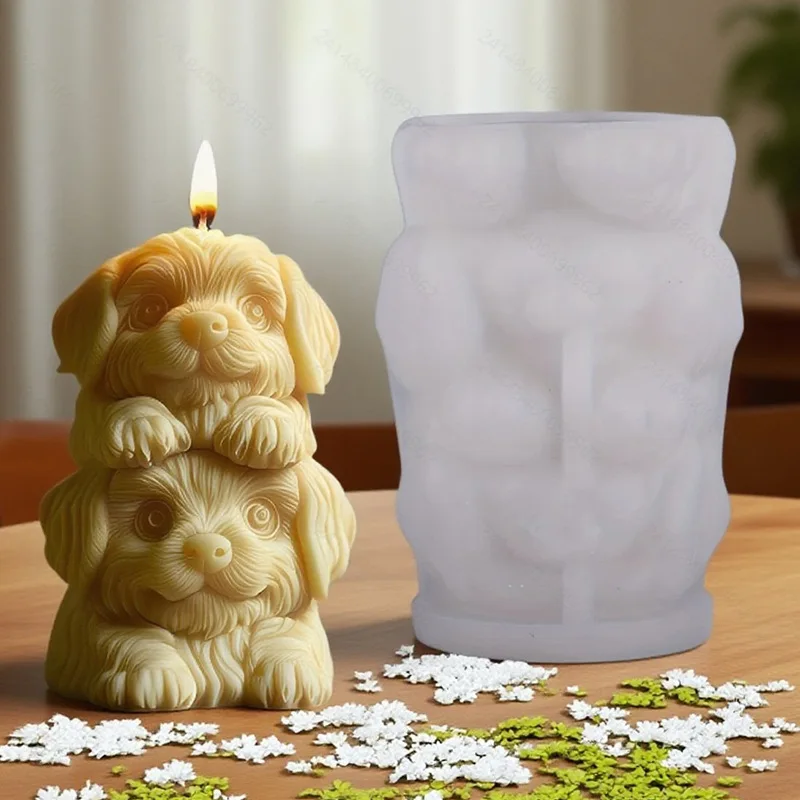 

Lying Dog Silicone Mold for Scented Candles, Plaster Craft, and Soap Making | DIY Pet-Themed Home Decor