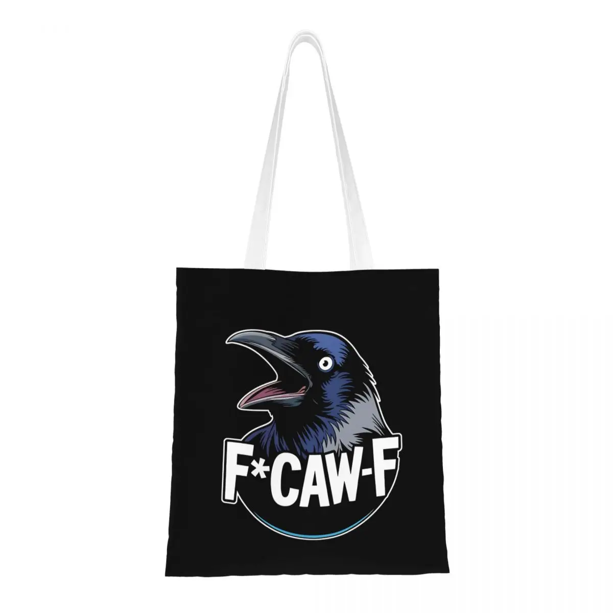 

F-Caw-F Холщовая большая сумка с забавными птицами, многоразовые сумки для покупок большой вместимости для унисекс