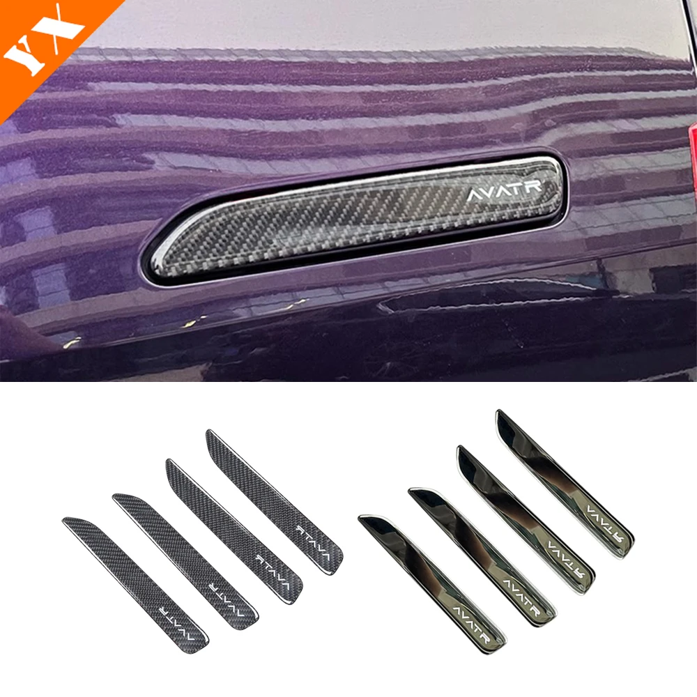 For Changan AVATAR 07 2024-2025 Carbon Plastics Door Handle Bowl Protector Car Window Handrail Decoration Cover Trim Set