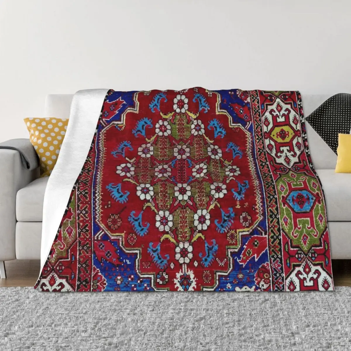 

Transylvanian Manisa Province Turkish Double Niche Carpet Throw Blanket Sofas sofa bed Comforter Blankets