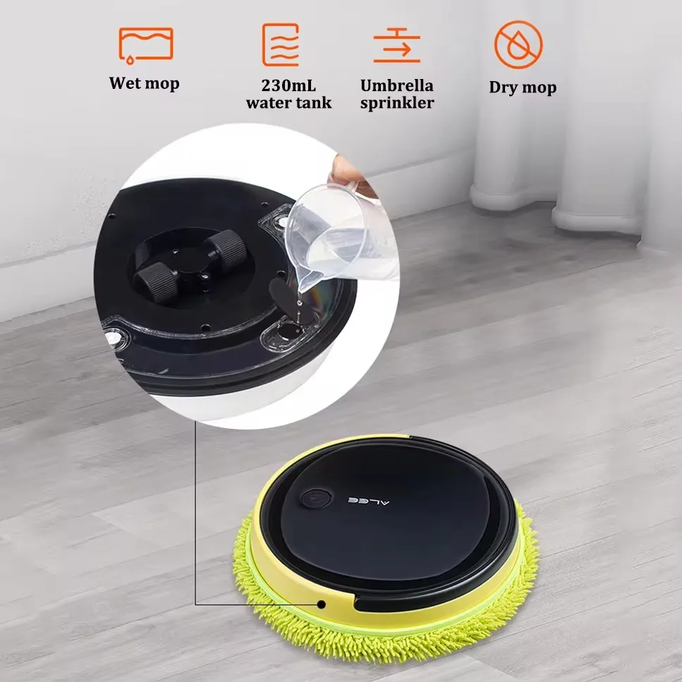 ALEE Mopping Robot Sweep Cleaner 4000mAh 230 mL serbatoio dell'acqua 300 minuti lavapavimenti a secco e a umido per pavimento