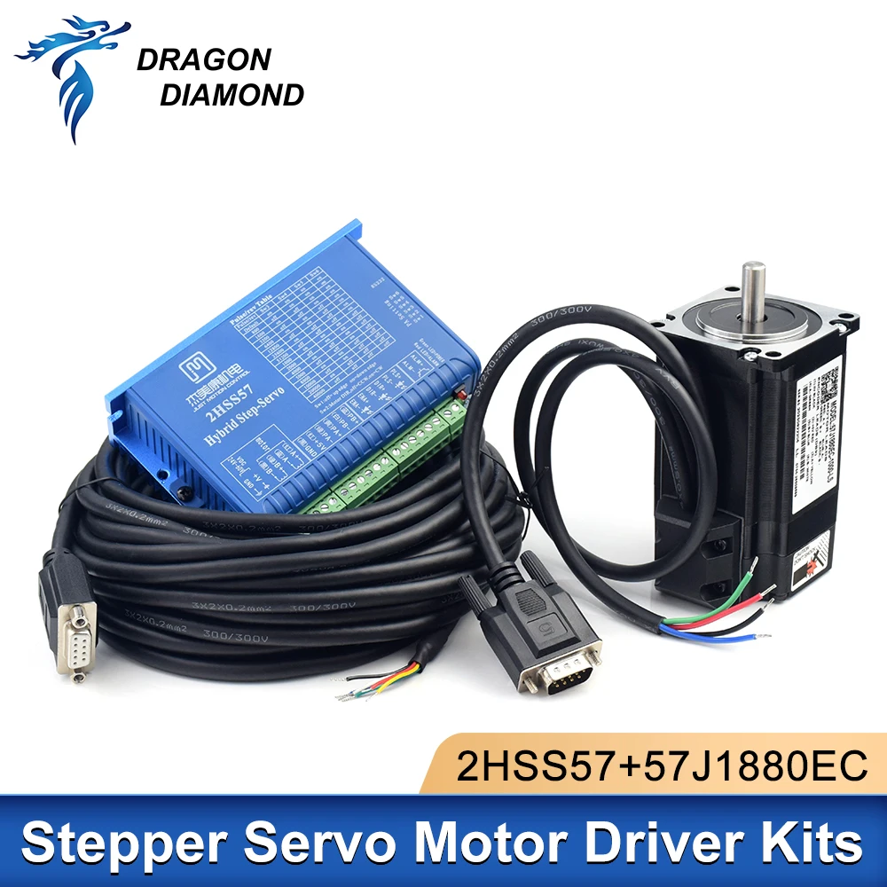 57J1880EC-1000+2HSS57 High Speed Stepper Motor Servo Driver Set 2.2N.M 24V Hybrid Servo Closed Loop 2-phase Stepper Motor Driver