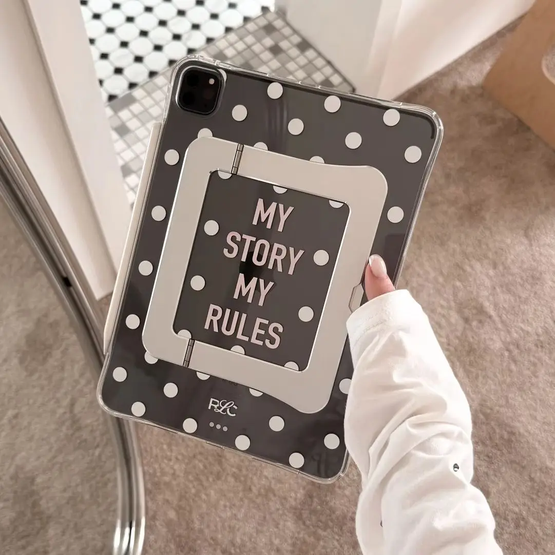 Blue Stars For IPad 10/11/12th Air 4/5 8 Mini 6/7 Pro11 13 Acrylic Shockproof Stand Case Multi-Angle Transparent Clear Cover