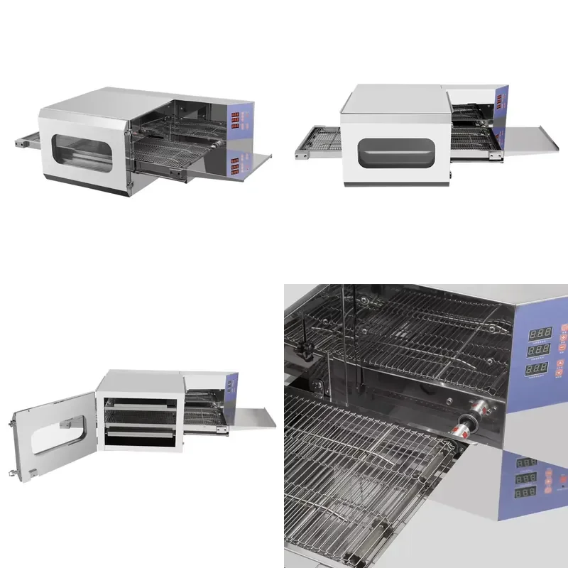 High Capacity Stainless Steel Conveyor Pizza Oven for Busy Commercial Kitchens Fast Cooking Electric or Belt Pizza Oven